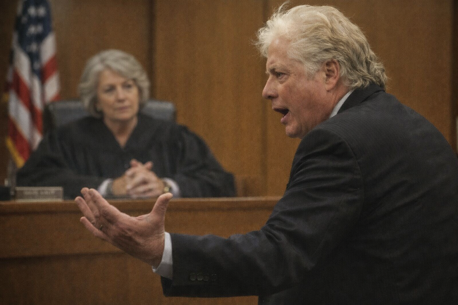 Hal Emalfarb arguing before the court in Fox Logistics and Construction Co. v. United States