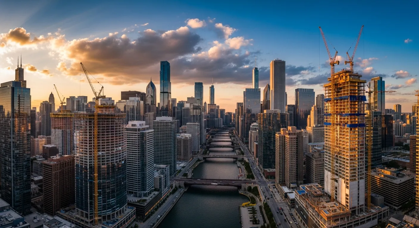 Chicago skyline representing Illinois construction law services